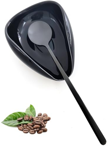 Ture Small Mini Ceramic Spoon Rest: Coffee Teaspoon & Bar Spoon Holder Kit, Black & Black (sic) - Coffee Bar Accessories