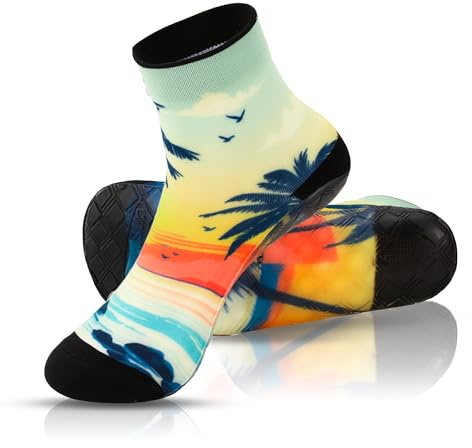 RANDY SUN Chaussettes De Plage Pieds Nus pour Homme Et Femme Séchage Rapide avec Semelle en TPE pour Le Beach-Volley, Yoga, Surf