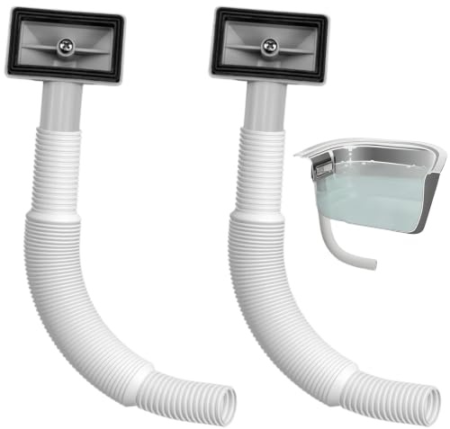 VZU 2Pcs Sink Overflow Kit – 200-600mm Tube for Kitchen & Bath Sink | Overflow pipes with head, square overflow replacement, for kitchen & bath sink waste, for plumbers & homeowners