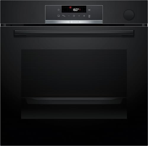 Bosch HRG532BB3 Serie 4, Forno con vapore da incasso, Display LED Touch, Funzione Air Fry, EcoClean, 15 programmi automatici, Nero, 60 x 60 cm