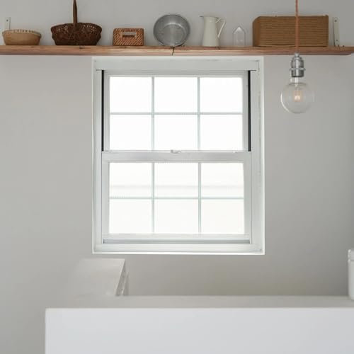 Finestra in stile francese bianco in lega di alluminio, telaio scorrevole, finestra di ricambio per cucina, cantina, garage, bagno, 70 x 85 cm