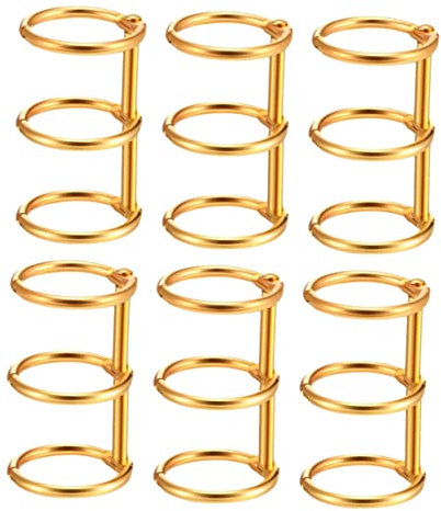 DIYEAH 6stücke Praktische Goldene Binderinge Innenmaß Offene Loose Leaf Ringe Für Notizbuch Scrapbook Memo Büro Organisieren