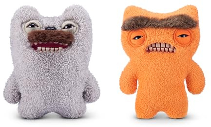 Fuggler 2 Pack Hairy Fuggs 9-inch by ZURU, Funny Ugly Monster Plush Toy, Soft Doll Plushies for Kids and Adults (Old Tooth Moustache & Munch Munch)