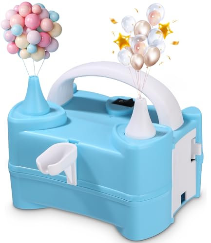 Bomba de globo eléctrica, 220 V, 400 W, para fiestas de cumpleaños, bodas, color azul