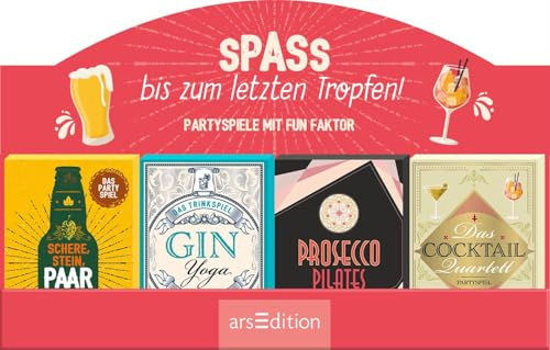 Display Partyspiele H25: Mit 4 x 5 Ex. | Lustige Party-Trinkspiele für jeden Anlass, perfekte Geschenkidee für Freunde