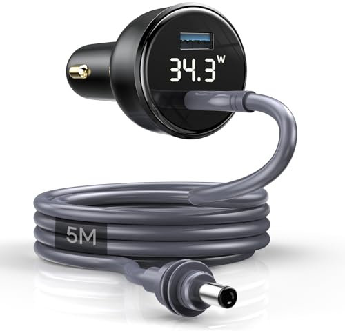 EDUP Starlink - Mini adattatore per Auto, cavo di alimentazione CC + adattatore per accendisigari Starlink 12 V-24 V Con Display Digitale (5m)