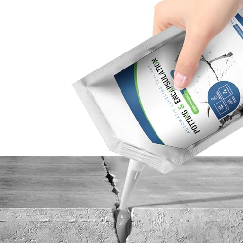 Colle à calfeutrer pour ciment - mastic à crack lourd adhésif avec formule rapide à sec | Colle de réparation en béton étanche de 500 g pour couverture de toiture, espaces de plancher