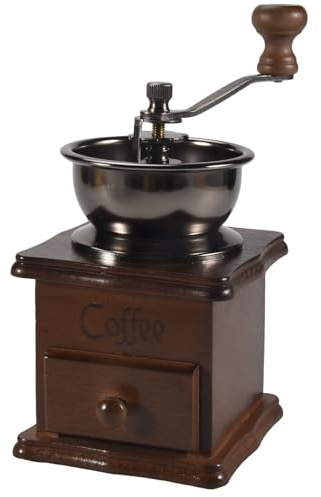 Wrtysully Manual coffee grinder Wood/metal hand mill Spice mill (wood color)