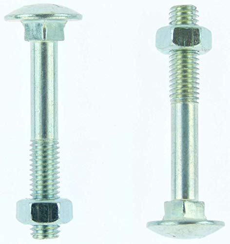 50 Stück Dresselhaus M8 x 55 Flachrundschrauben mit Vierkantansatz & Mutter Mu, galv. verzinkt DIN 603 M 8 Schlossschrauben ISO 8677 (50, M8 x 55)