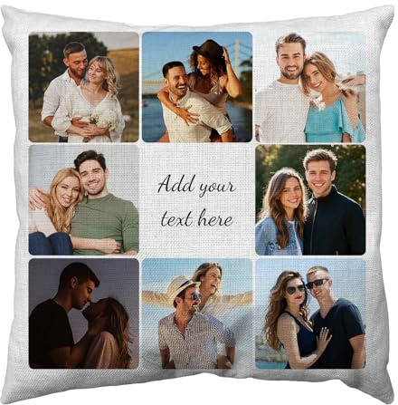 Personalisiert Kissenbezug mit eigenem Foto,Text oder Design,Individuelle Kissenhülle für Haustiere, Paare & Familie,Einzigartiges Geschenk,Doppelseitiger oder einfacher Bezug wählbar