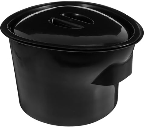 DECOMELODY Seau de Chambre Portable avec Couvercle Anti- Pot Toilette Adulte Plastique Noir Urinoir Pratique pour Soins à Domicile et Hôpital Usage Femmes et Hommes