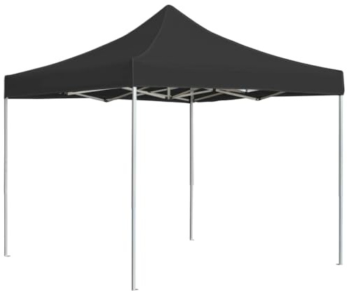 Tente de Réception Extérieure, 2x2 m en Aluminium Pliable, Chapiteau de Jardin Exterieur avec Toit PVC, Design Professionnel, pour Événements, Jardin, Terrasse, Couleur Anthracite, 2 x 2 x 3.15 m