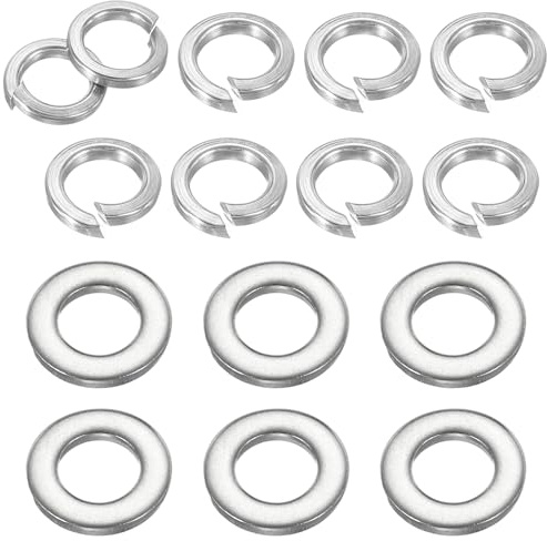 PATIKIL 50Pcs 50Pcs Rondelle Piatte M8 Rondelle Di Bloccaggio M8 Argento