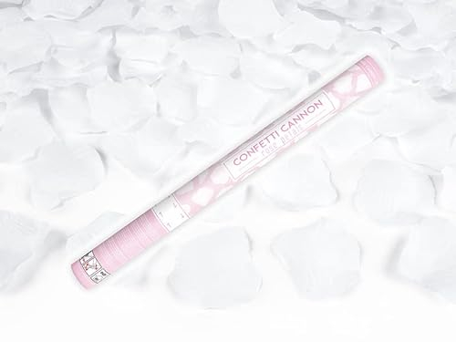 eventkauf 5 Konfetti Shooter Konfettikanonen Hochzeit Konfettishooter 60cm (Rosenblätter weiß)