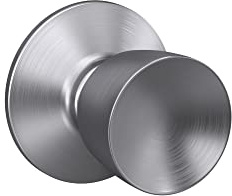 Schlage F10 V BEL 626 Bell Door Knob, Hall & Closet Passage Lock, Satin Chrome