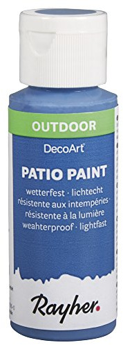 Rayher 38610376 Patio Paint, royalblau, Flasche 59 ml, wetterfeste Acrylfarbe für Den Außenbereich, lichtecht, Farbe für Innen und außen, Outdoor-Farbe