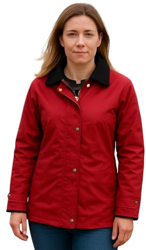 GAME Ajustado Antiguo Chaqueta Cera Rojo - Rojo, Small
