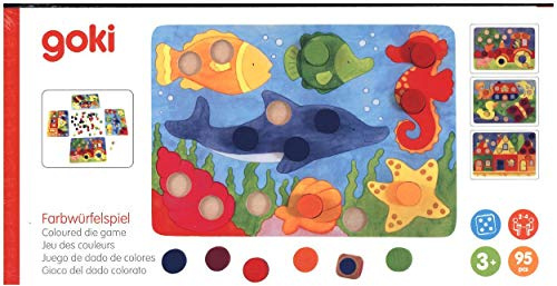 Goki 56705 Farbwürfelspiel, Natural Wood Color