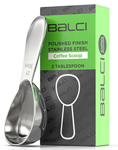 BALCI - Stainless Steel Coffee Scoop (2 Tablespoon Scoop) Exact Measuring Spoon for Coffee, Tea, Sugar, Flour and More! …