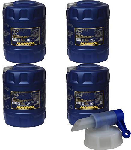 4x 20 L MANNOL Motoröl TS-4 SHPD 15W-40 API Oil Öl LKW Busse inkl. Auslaufhahn