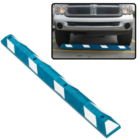Park-It Recycled Rubber ADA Parking Stop 6'X6X4 Blue/White