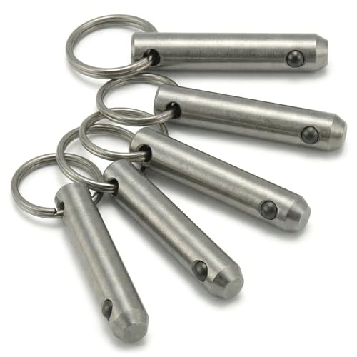 PROTECH 5 Stück Steckbolzen 5x28mm mit Kugelsicherung – Edelstahl A2 V2A – Sicherungsbolzen mit Ring – Schnellspannstift & Kugelsperrbolzen für Boot, Bimini & Maschinenbau