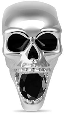 GNOCE Charms Stopper Sterling Silber Schreien Schädel Gummi Spacer Bead Passt Alle Armbänder und Halsketten Halloween Charm Perlen für Frauen Mädchen