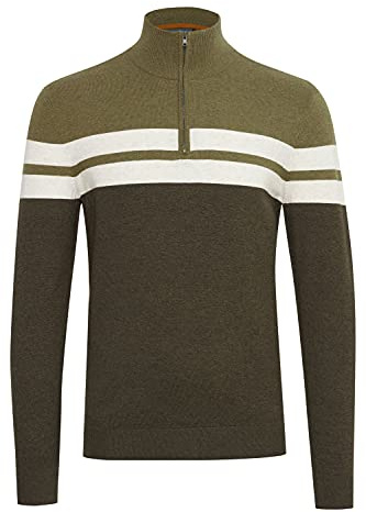 Blend BHNaresh stickad tröja för män, troyer finstickad tröja med ståkrage av 100 % bomull, Djupa djup (190413), L