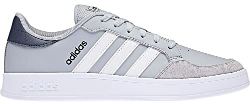 adidas Herren Breaknet Tennis Shoe, Halo Silver/Cloud White/Core Black, 44 2/3 EU