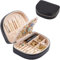 ProCase Travel Jewellery Box Small Organiser for Women Girls, Portable 2 Layer Mini Jewelry Storage Case in PU Leather for Earring Necklace Bracelet Ring Holder Box, Gifts for Women -Black