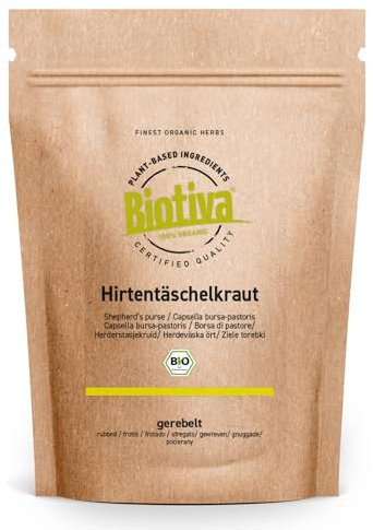 Hirtentäschelkraut geschnitten Bio - Tee - 250g - Abgefüllt und kontrolliert in Deutschland - Biotiva