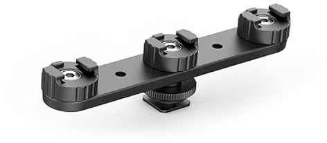 WANGCL Cold Shoe Mount Triple Shoe Mount Extension Bar Hot Shoe Adapter Camera Bracket with 1/4 Screw for Tripod Microphone Compatible and for Canon Sony Camera