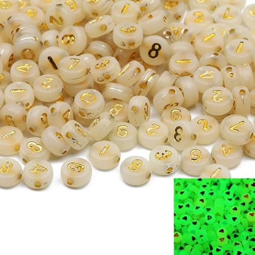 100-500 Stück 7 mm schwarze Acrylperlen Goldfarbe Liebe Herz Muster runde flache Abstandshalter Rocailles für die Schmuckherstellung DIY Schlüsselanhänger-B09654, 400 Stück