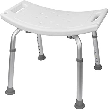 Duschhocker Duschstuhl für Senioren, Anti-Rutsch Badhocker Höhenverstellbar 51 * 39 * 60,5 cm (mit Löchern), Aluminium Badsitz Belastbar bis 150 kg fur Alten und Schwangere