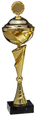 eberin · Pokal Serie Graziella, Gold, mit Wunschtext, individuellem Motiv-Emblem, wählbar in 6 Größen, oder als 6er-Serie