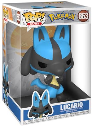 Funko Pop! Jumbo: Pokemon - Lucario | Merchandising Oficial de Videojuegos - Figura de Vinilo Coleccionable para Decoración - Regalo Friki de Cumpleaños