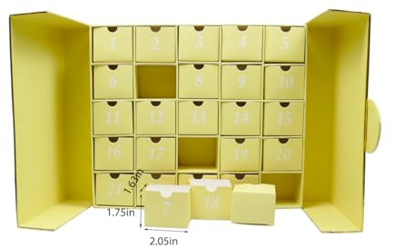 Empty 25 Days Advent Calendar EID Ramadan To Fill Yourself Gift Packaging Box (yellow)