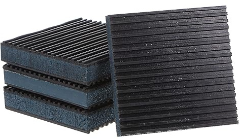 QUARKZMAN 4Stk Gummi Anti-Vibrationspads Vibrationsdämpfer 4 x 4 x 7/8 Isolationspad Vibrationsisolationspads Gerippte Matten mit EVA-Mitte für Waschmaschine Luftkompressen Laufband