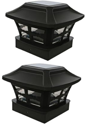 UKCOCO 2stücke Solarlampe Für Zaunpfosten Energiesparend Mit Solarenergie Für Außenbereiche Wie Gärten Höfe Und Flure Installieren Und Langlebig