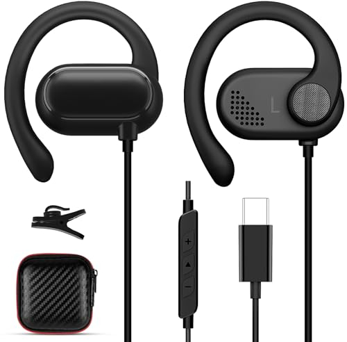 Ecouteur USB C pour iPhone 16e 17 Pro Samsung Galaxy A16 S25 A55 A35 A54 S24 FE,Écouteurs USB Type C Ouverts avec Fil et Micro Écouteurs Filaire USB C HiFi Stéréo Casque pour iPad Pro Pixel 9 Pro 8a