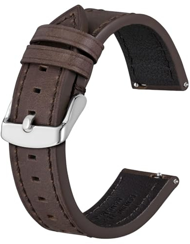 BISONSTRAP Leder Uhrenarmband, Schnellwechsel Armband für Herren und Frauen - 18mm 19mm 20mm 21mm 22mm