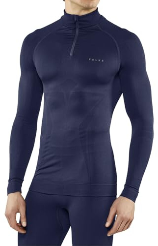 FALKE herr Maximum Warm High Zip Neck funktionströja långärmad tröja för kalla till mycket kalla temperaturer sportunderkläder mycket varm snabbtorkande ventilerande funktionellt material 1 styck