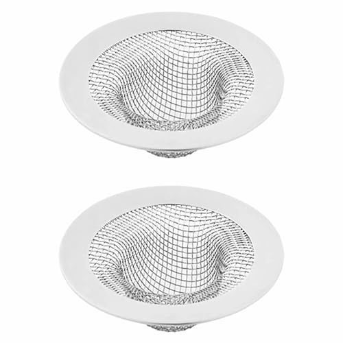 TopHomer Filtro per scarico del lavandino, 2 pezzi, in acciaio inox, filtro per lavello da cucina, bagno, vasca da bagno, doccia, scarico a pavimento, 5 cm (piccolo)