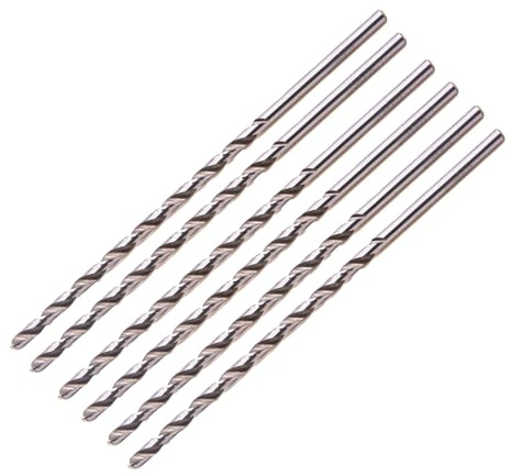 Toolzia Extra Long Twist Drill Bits,6Pcs HSS(High Speed Steel) Drill Bits 3.5mm Diameter 160mm Length for Hardened Metal Woodwork Plastic aluminum alloy