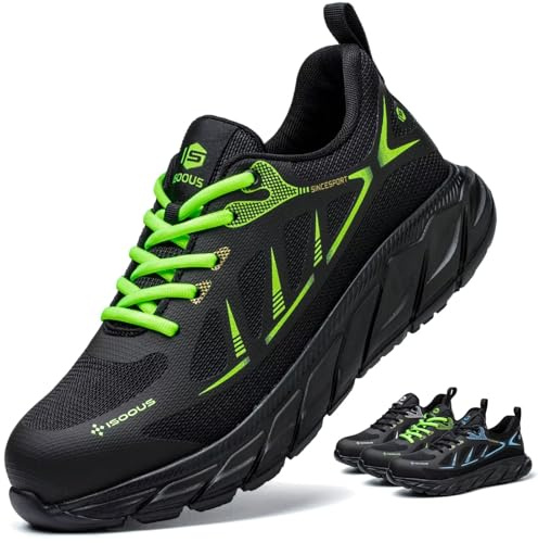 Scarpe Antinfortunistiche Uomo Leggere Scarpe da Lavoro Donna Comodo con Punta in Acciaio Antiscivolo Scarpe Sicurezza Verde 41