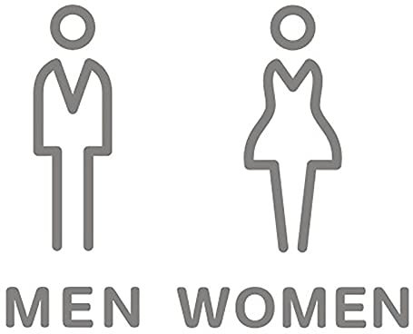 Panneau de toilette, panneau de salle de bain pour hommes et femmes, panneau de porte de WC unisexe pour salle de bain, panneau de toilette pour hôtel, centre commercial, restaurant, café (couleur
