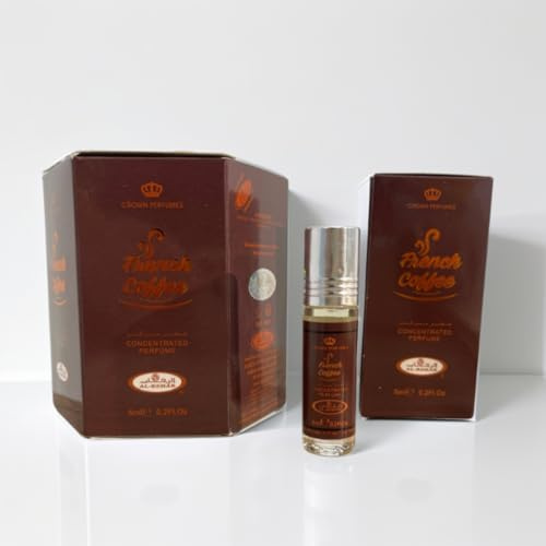 Al Rehab – Aceite perfumado 6 x 6 ml French Coffee – Perfume Dubai con aroma de café, vainilla, caramel, azúcar, canela, cacao