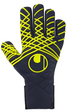 uhlsport Fußball Torwarthandschuhe Prediction Absolutgrip HN Fit, 10, Marine/weiß/Fluo gelb