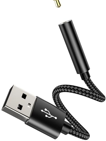 Adaptador USB Jack Audio Externo Cable Aux Auriculares de 3.5 mm para PC PS5 Auriculares Convertidor 3.5 mm Micrófono Coche de para iPhone Laptop compatible con Samsung NSBZHJ-3.5
