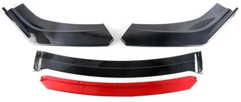 Spoilerlippe Frontspoiler Auto Frontspoiler Auto Front Lower Bumper Lip Splitter Spoiler Schutz Sport Diffusor Für F10 F20 E46 E60 E90 Universal(Carbon Black red)